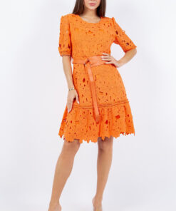 Eleanor Belted Lace Dress